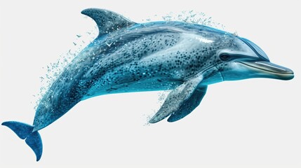A dolphin swimming gracefully in the water, releasing bubbles from its mouth. Perfect for underwater nature and marine life concepts
