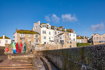 Häuser am Hafen von St. Ives