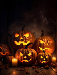 halloween jack o lantern with pumpkin