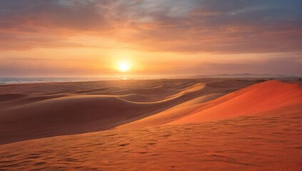 Fototapeta na wymiar _Sunrise_at_red_sand_dune_mui_ne_Vietnam_