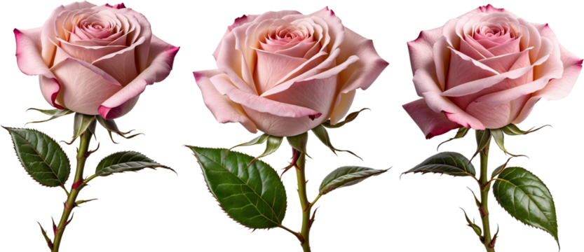 photos of pink rose for valentine day gift advertisement isolated on transparent background