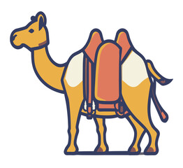 cartoon camel with saddle vector