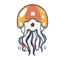 illustration of a cute jellyfish vector
