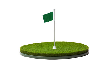 Capturing the Intricacies of a Putting Green Cup with Flagpole Against a Clean Background on White or PNG Transparent Background.