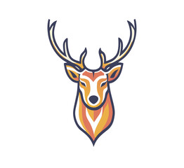 deer haed logo vector