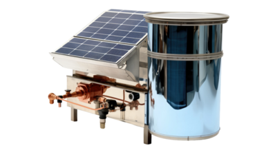 A Glimpse into the Artistic Brilliance of a Residential Solar Water Distiller with Heater on White or PNG Transparent Background.