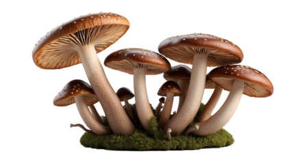 mushrooms on a white transparent PNG background.