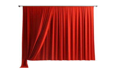 Voice-Activated Smart Curtain System on a White or Clear Surface PNG Transparent Background.