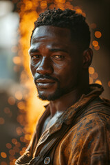 Fototapeta premium Portrait of a Young, Attractive, Muscular Black Man