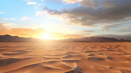 Fototapeta na wymiar Golden Tranquility, A Desert Sunset Panorama