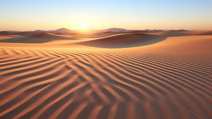 Fototapeta na wymiar Golden Horizon, A Glimpse of Digital Dunes at Sunset