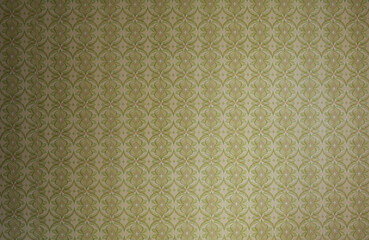 Old wallpaper on the wall. Old wallpaper for texture or background.