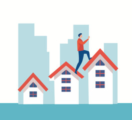 real state business theme flat illustration