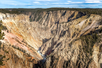 View over the Grand Canyon of the Yellowstone National Park, Wyoming USA