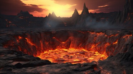 The Fiery Abyss, a volcanic crater