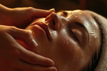 A close-up image of a person applying a facial mask. This versatile image can be used to showcase skincare routines, beauty treatments, spa services, or self-care practices