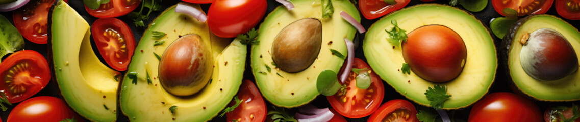 avocados and tomatoes, ingredients for guacocamole