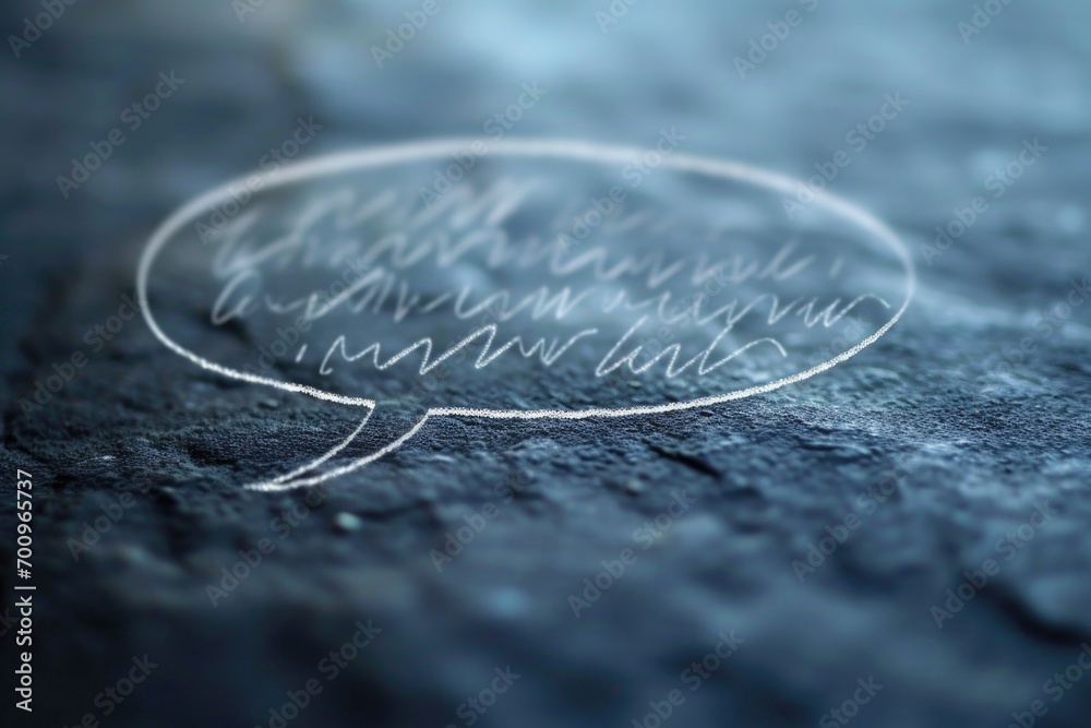 Poster A drawing of a speech bubble on a piece of paper. Perfect for adding text or quotes to any design project