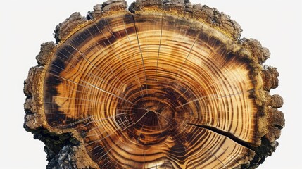 A close up of a cross section of wood on a tree trunk. Can be used to illustrate the growth rings...