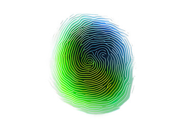 ID app icon. Fingerprint illustration isolated on PNG Background. Generative Ai.