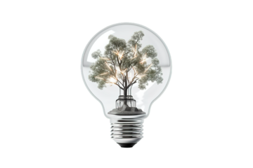 Empty light bulb against isolated on PNG Background. Generative Ai.
