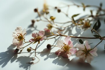 A close up view of a bunch of flowers on a table. This image can be used to add a touch of nature and beauty to any project