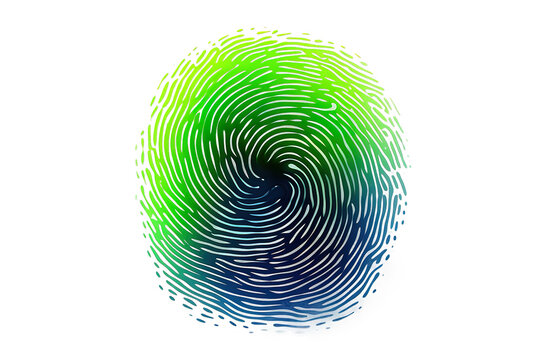 ID app icon. Fingerprint illustration isolated on PNG Background. Generative Ai.