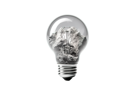 Empty light bulb against isolated on PNG Background. Generative Ai. - Powered by Adobe