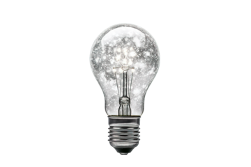 Empty light bulb against isolated on PNG Background. Generative Ai.