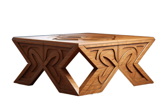 3d rendering modern table isolated on PNG Background. Generative Ai.