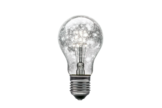 Empty light bulb against isolated on PNG Background. Generative Ai. - Powered by Adobe