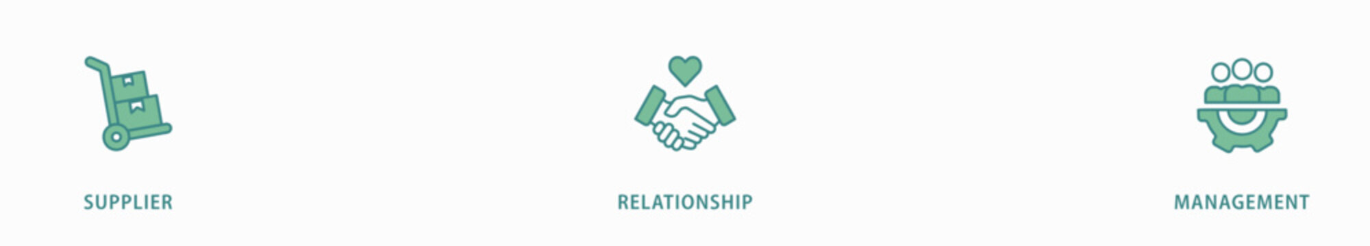 Srm banner web icon vector illustration concept of supplier relationship management with icon of product, delivery, supply, chain, checklists, cycle, agreement, system, process