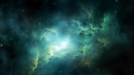 Nebula clouds in space, ai-generated