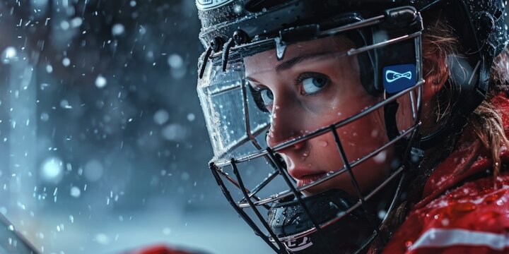 A woman wearing a helmet and holding a baseball bat. Suitable for sports and safety-themed projects - Powered by Adobe