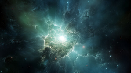 Nebula clouds in space, ai-generated