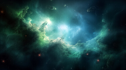 Nebula clouds in space, ai-generated