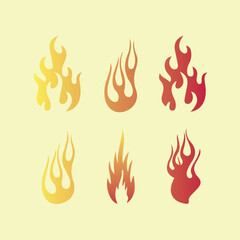 Free Vector fire burn set design.