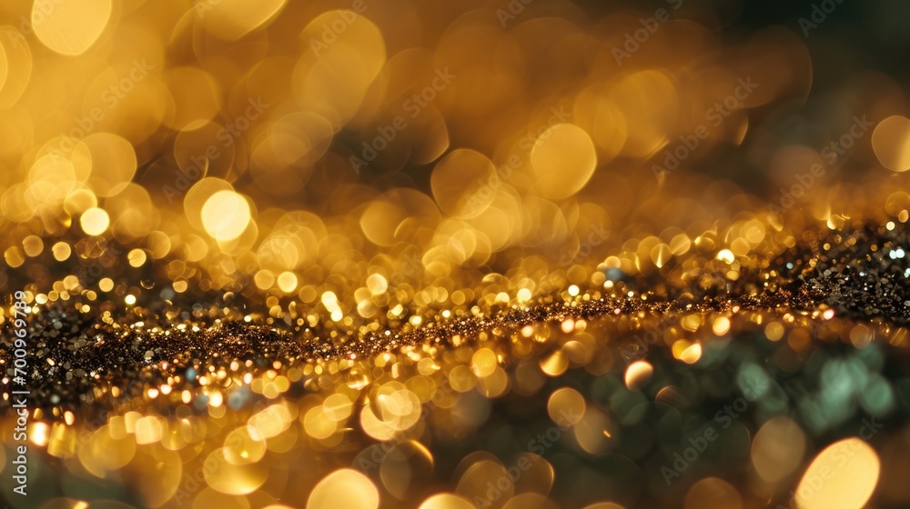 Aufkleber A detailed view of a shiny surface with captivating lights in the background. This image can be used to add a touch of glamour and elegance to various projects