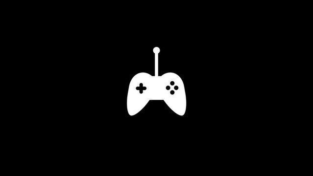 Video game controller joystick icon. Gaming symbol simple logotype animation.