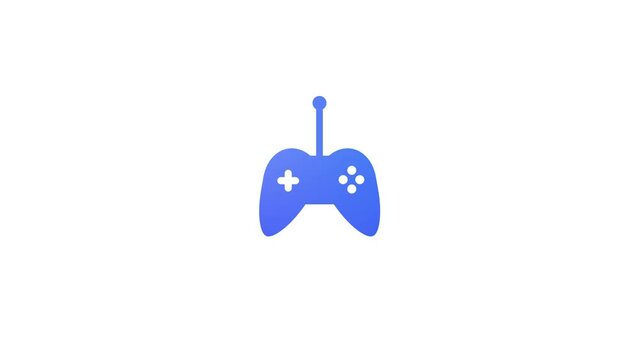 Video game controller joystick icon. Gaming symbol simple logotype animation.