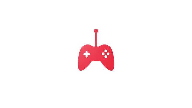 Video game controller joystick icon. Gaming symbol simple logotype animation.