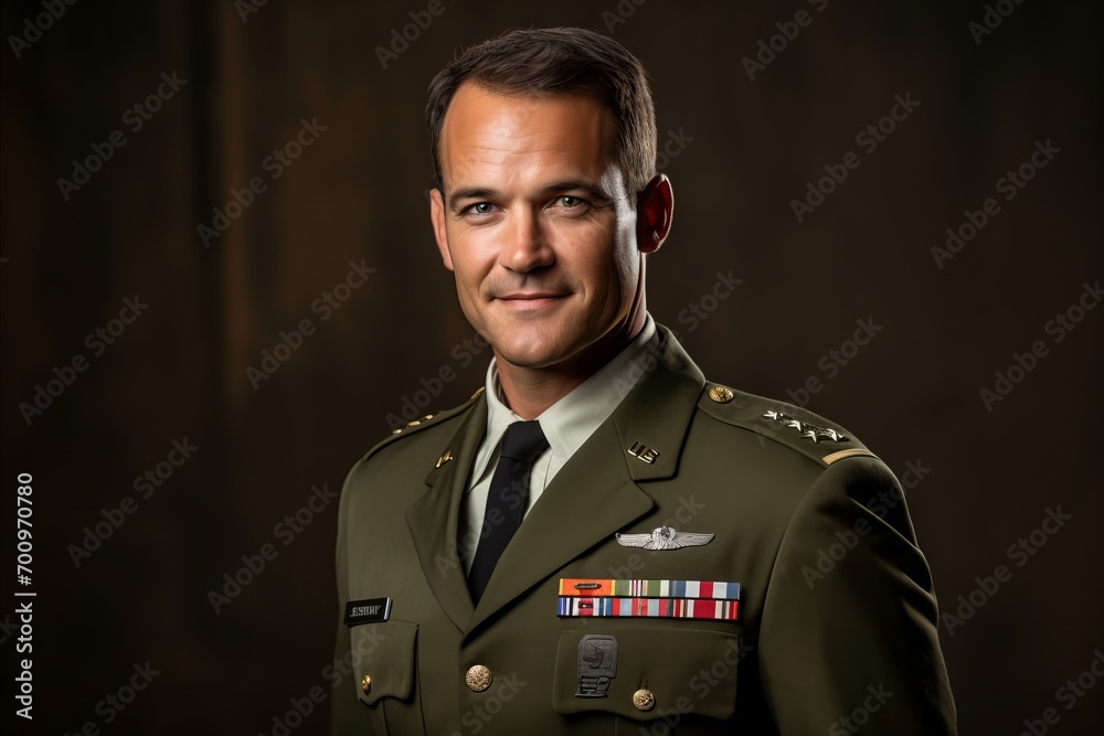 Canvas Prints handsome man dressed in american military uniform. studio shot.