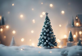 Cute Christmas tree on white background