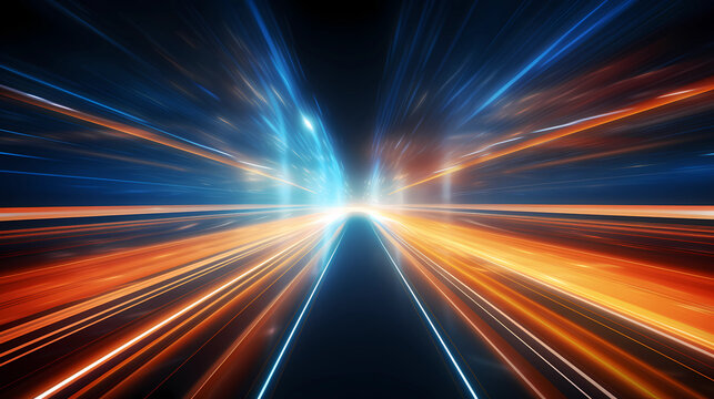 blue and white high seed, fibre optics, cable, data transfer, light speed, modern light arc, abstract background