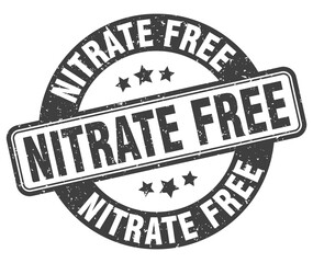 nitrate free stamp. nitrate free label. round grunge sign