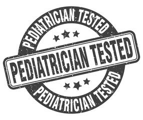 pediatrician tested stamp. pediatrician tested label. round grunge sign