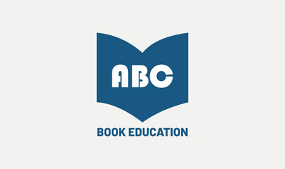 Vector ABC icon logo design made of color piece, education logo