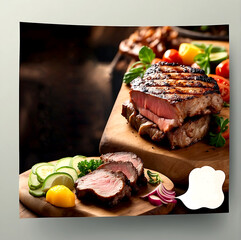 Bbq celebration social media banner post template ai generated
