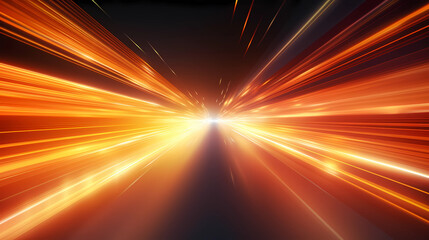 Fototapeta na wymiar warm ray of light, high speed arc of light, data transfer, yellow red and orange light speed, background abstract