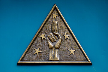 Immaculate Conception cathedral, Cuenca, Ecuador. Blessing symbol